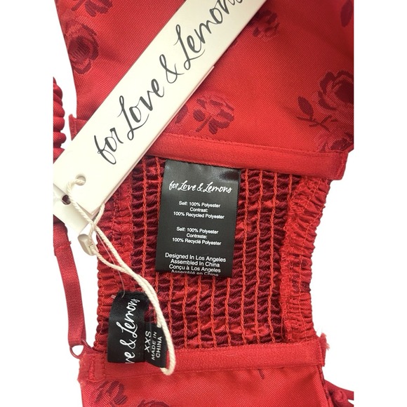 NWT For love & Lemons Lillian Red Floral Corset Top Rose Romantic Whimsigoth XXS - Picture 13 of 15